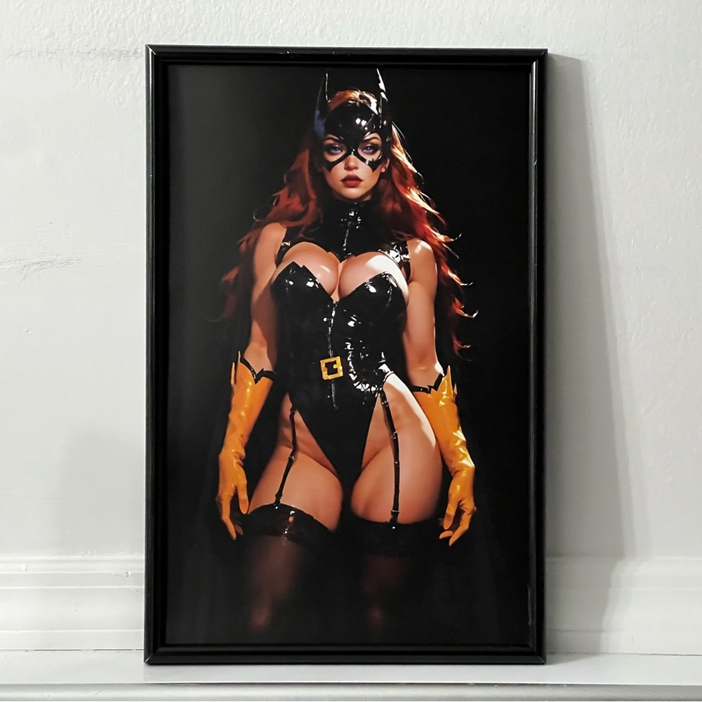 Batman Batgirl Pinup Girl Art Poster